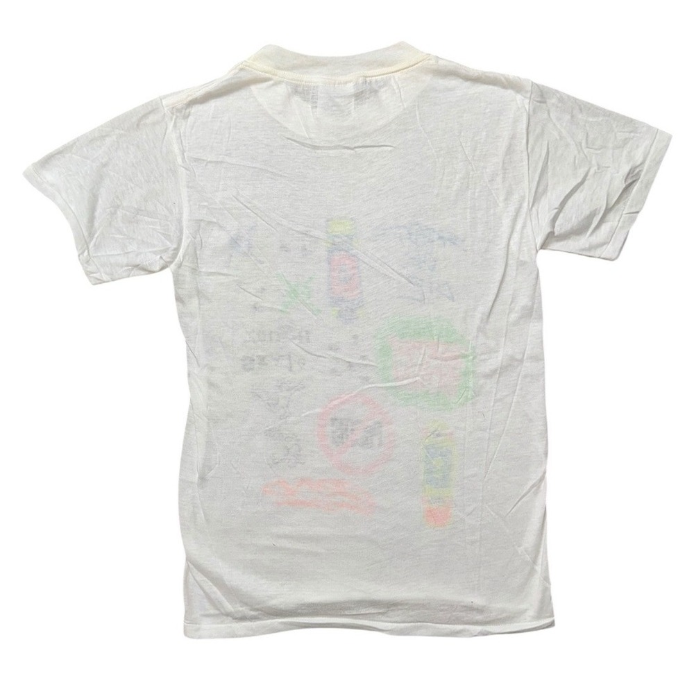 VTG Skate Or Die Skateboard Neon TShirt Single Stitch PeeDee Tag Sz Small White - Picture 2 of 7